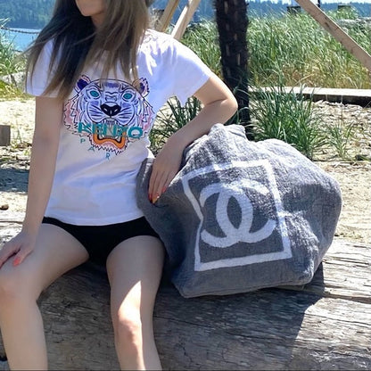 CHANEL Vintage cotton beach Tote