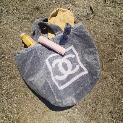 CHANEL Vintage cotton beach Tote