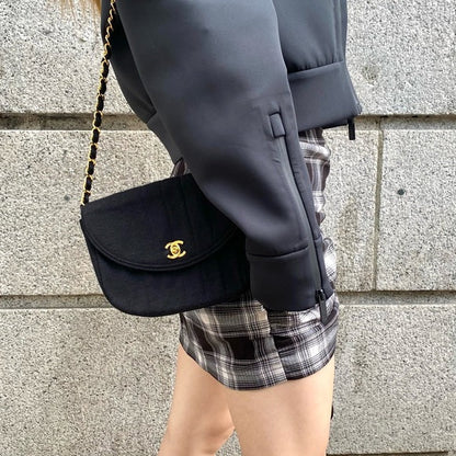 CHANEL Vintage 24k gold cloth shoulder bag