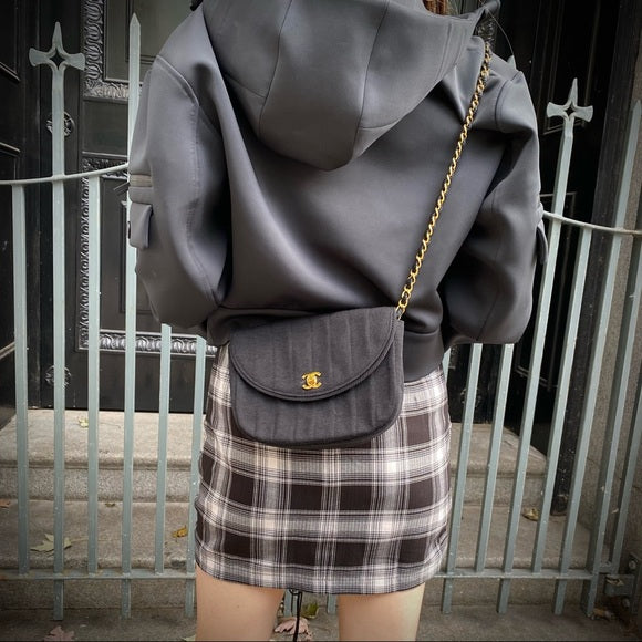 CHANEL Vintage 24k gold cloth shoulder bag