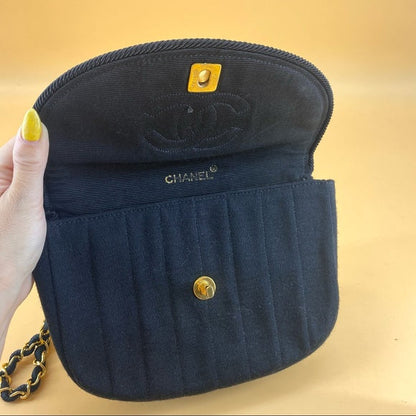 CHANEL Vintage 24k gold cloth shoulder bag