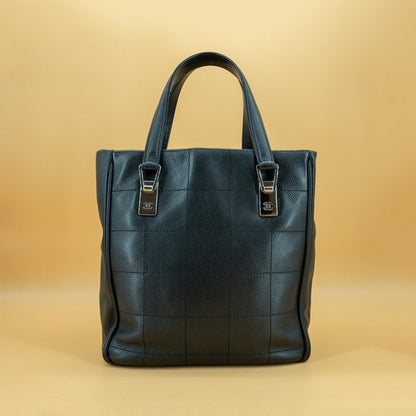 CHANEL Vintage chocolate bar leather tote TWS pop