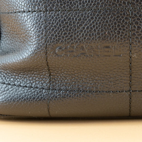 CHANEL Vintage chocolate bar leather tote TWS pop