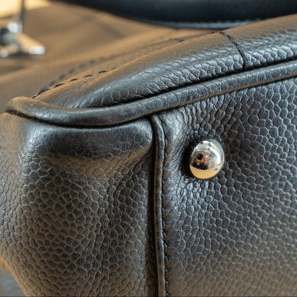 CHANEL Vintage chocolate bar leather tote TWS pop