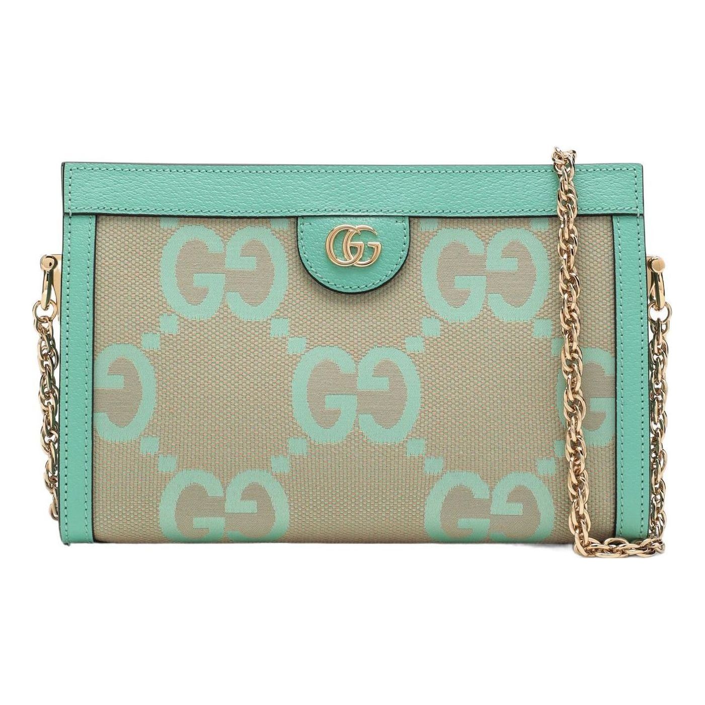 (WMNS) Gucci Ophidia Jumbo GG Small Shoulder Bag 'Beige Green Mint' 503877-UKMBG-9549