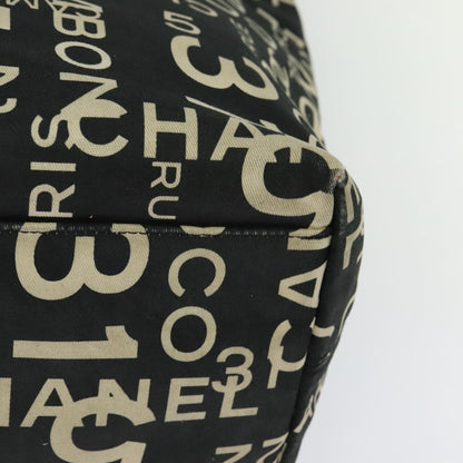 CHANEL Bysy line Tote Bag Canvas Plastic Black Clear CC mr1006
