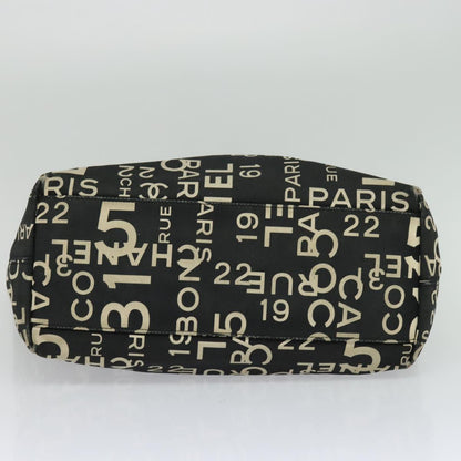 CHANEL Bysy line Tote Bag Canvas Plastic Black Clear CC mr1006