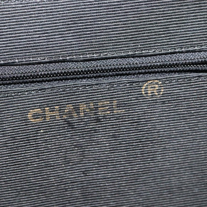 CHANEL Chain Shoulder Bag Velor Black Gold CC mr973