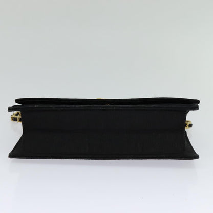 CHANEL Chain Shoulder Bag Velor Black Gold CC mr973