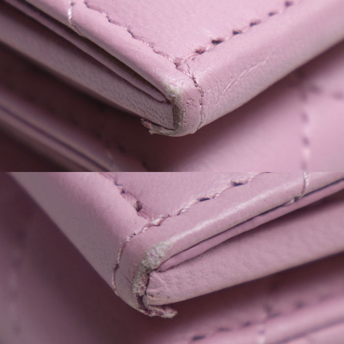 Chanel Matelasse Classic Small Flap Wallet Pink