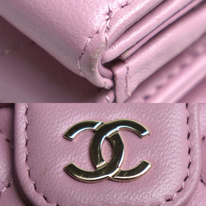 Chanel Matelasse Classic Small Flap Wallet Pink