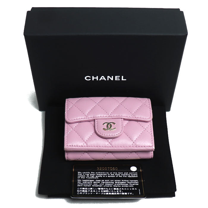 Chanel Matelasse Classic Small Flap Wallet Pink
