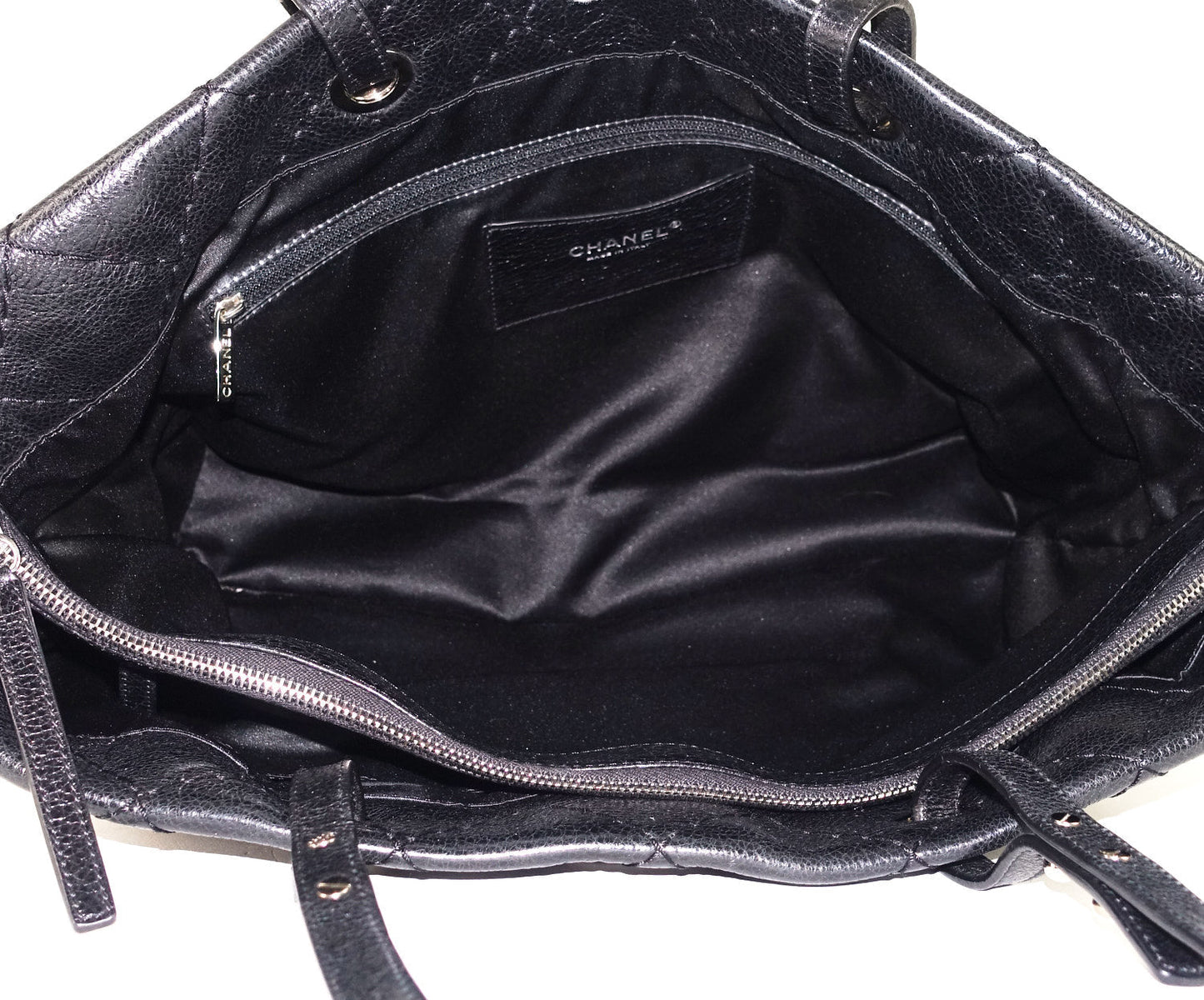 CHANEL On The Road Glazed Calfskin Leather Tote Bag