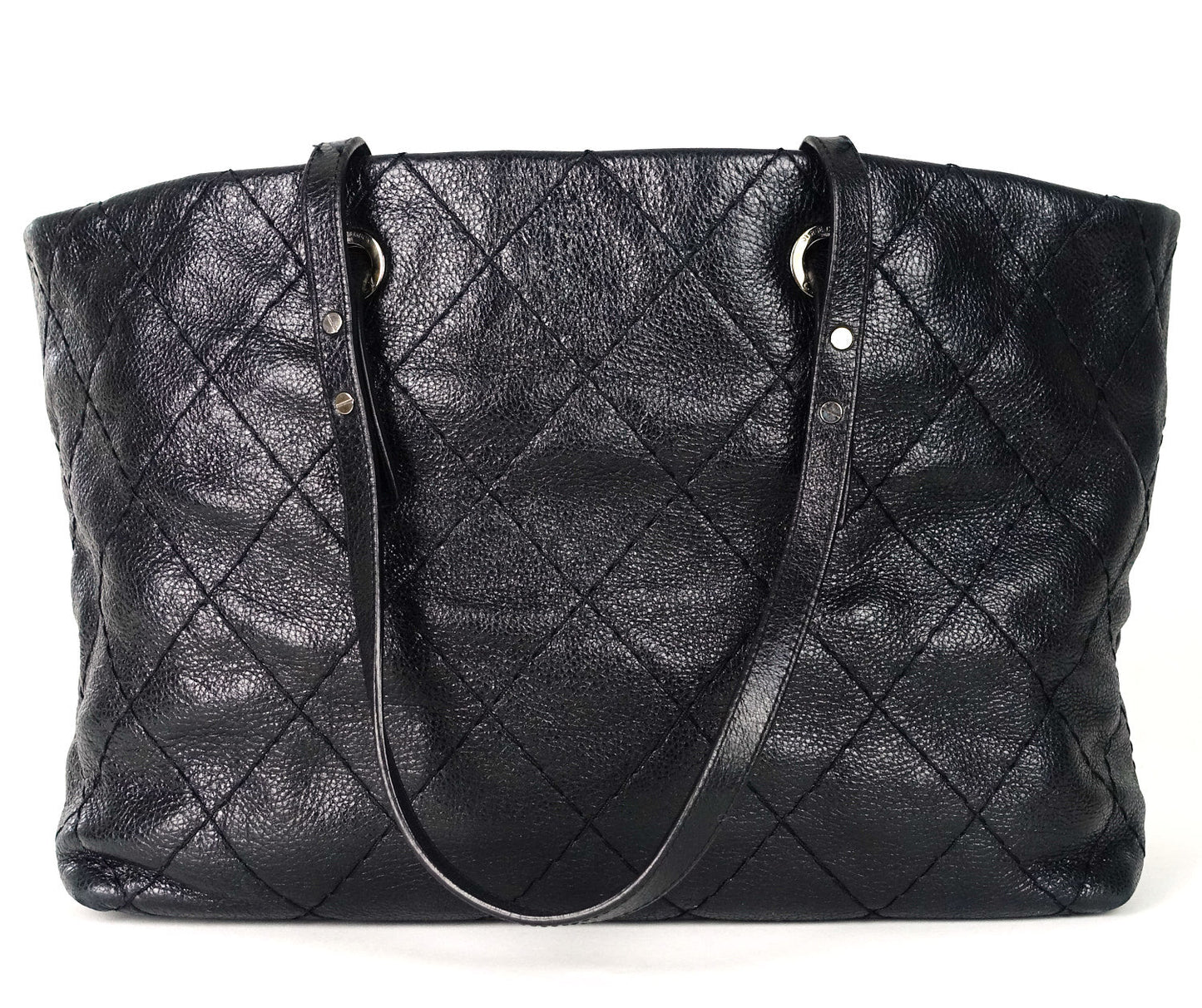 CHANEL On The Road Glazed Calfskin Leather Tote Bag