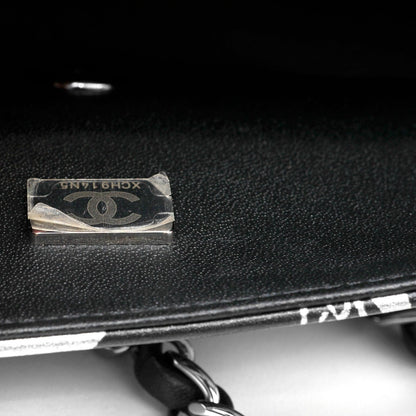 Chanel Black and Silver Lambskin Limited Edition Mini Classic
