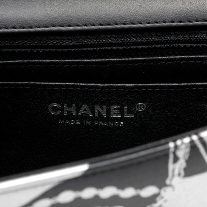 Chanel Black and Silver Lambskin Limited Edition Mini Classic