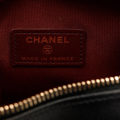 Chanel 2022 Black Lambskin Heart Mini Bag w/ Gold Hardware