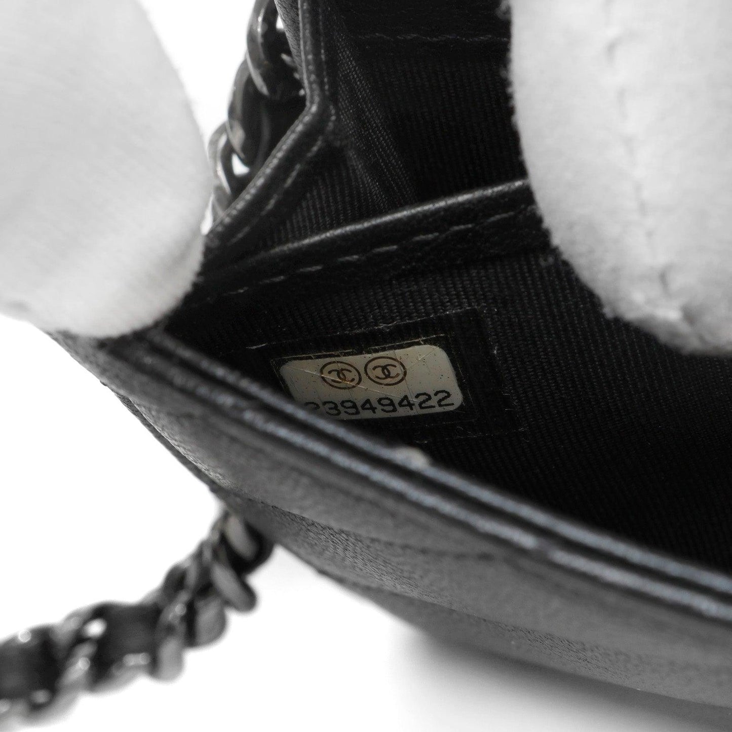 Chanel So Black Lambskin Chevron WOC