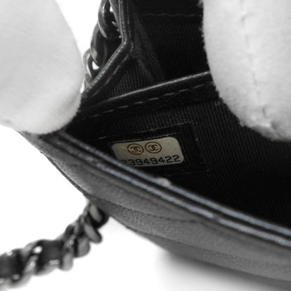 Chanel So Black Lambskin Chevron WOC