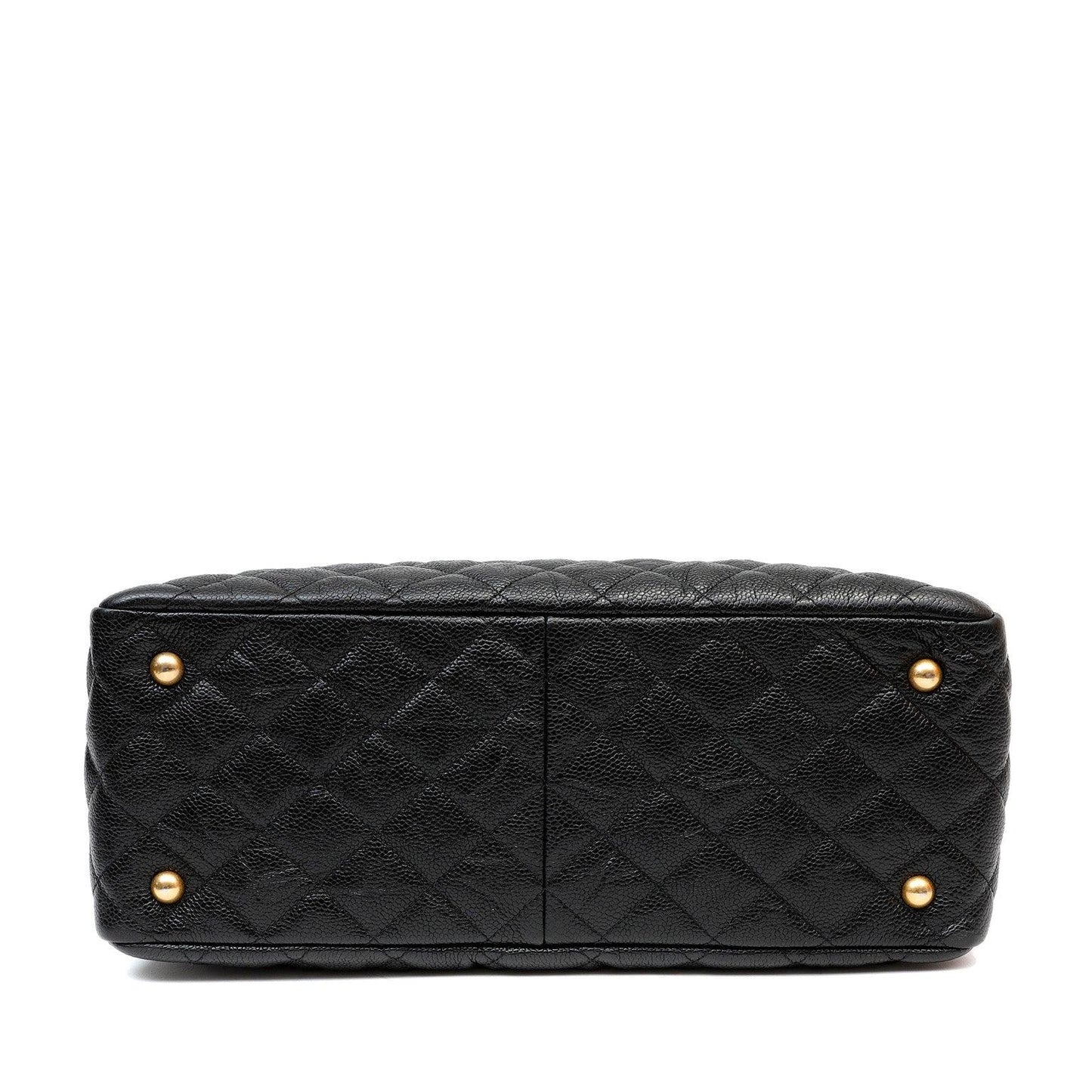 Chanel Black Caviar Quilted Tote w/ Gold CC Hardware