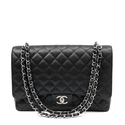 Chanel Black Caviar Double Flap Maxi w/ Gold Hardware