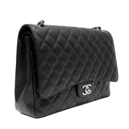 Chanel Black Caviar Double Flap Maxi w/ Gold Hardware