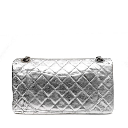 Chanel Metallic Silver Maxi Classic Reissue 2.55