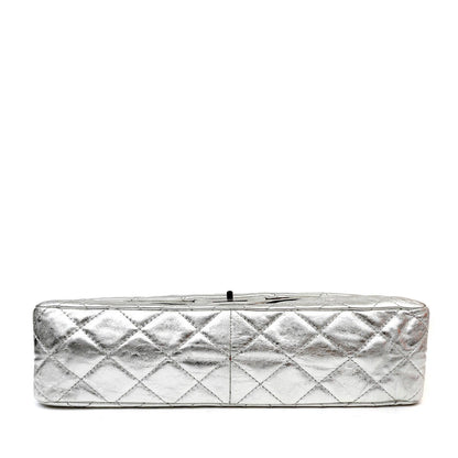 Chanel Metallic Silver Maxi Classic Reissue 2.55