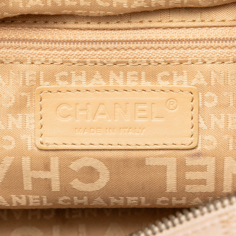Chanel Caviar Skin Logo Silver Mini Boston Bag