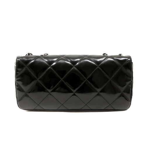Chanel Black Patent Leather East West Reissue Flap Bag