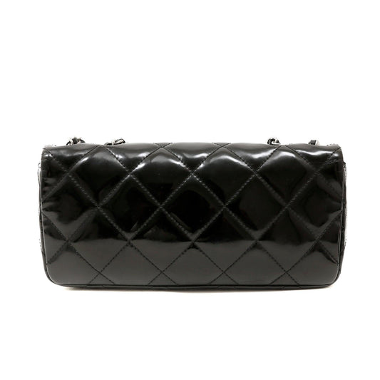 Chanel Black Patent Leather East West Reissue Flap Bag