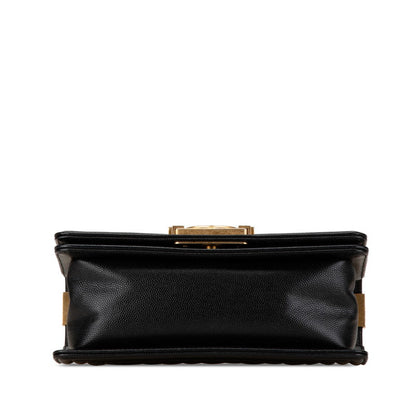 Chanel Boy Caviar Chain Shoulder Bag Black