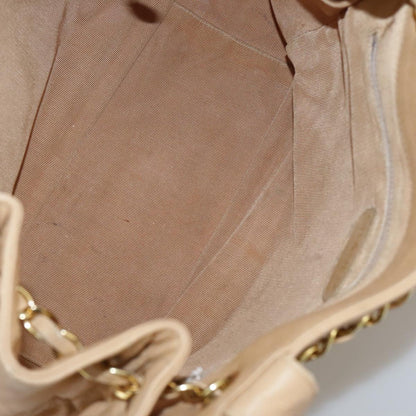 CHANEL Shoulder Bag Caviar Skin Beige Gold CC PP008