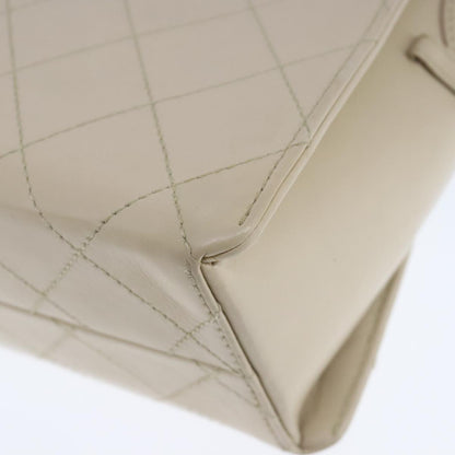 CHANEL Shoulder Bag Lamb Skin Beige Gold CC PP014