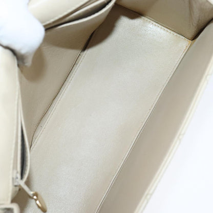 CHANEL Shoulder Bag Lamb Skin Beige Gold CC PP014