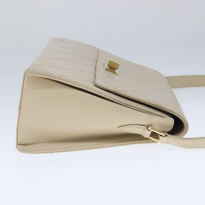 CHANEL Shoulder Bag Lamb Skin Beige Gold CC PP014