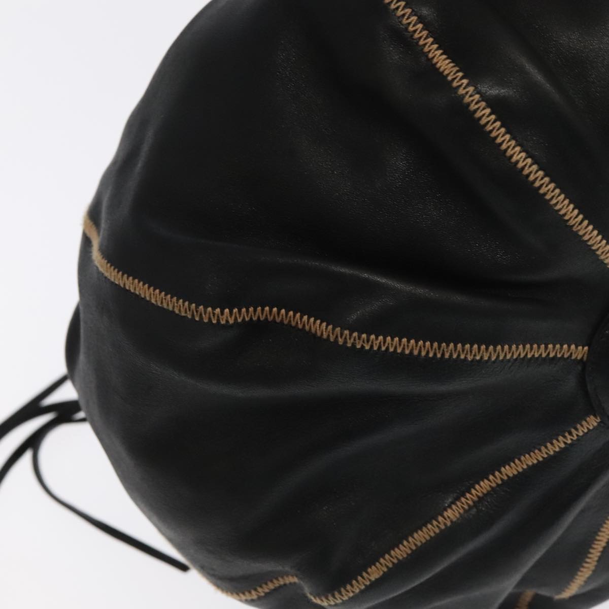 CHANEL Chain Purse Shoulder Bag Lamb Skin Black CC PP024