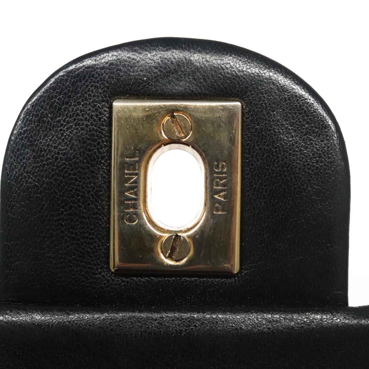 CHANEL Mini Materasse 17 Chain Shoulder Bag Lamb Skin Black Gold CC PP025