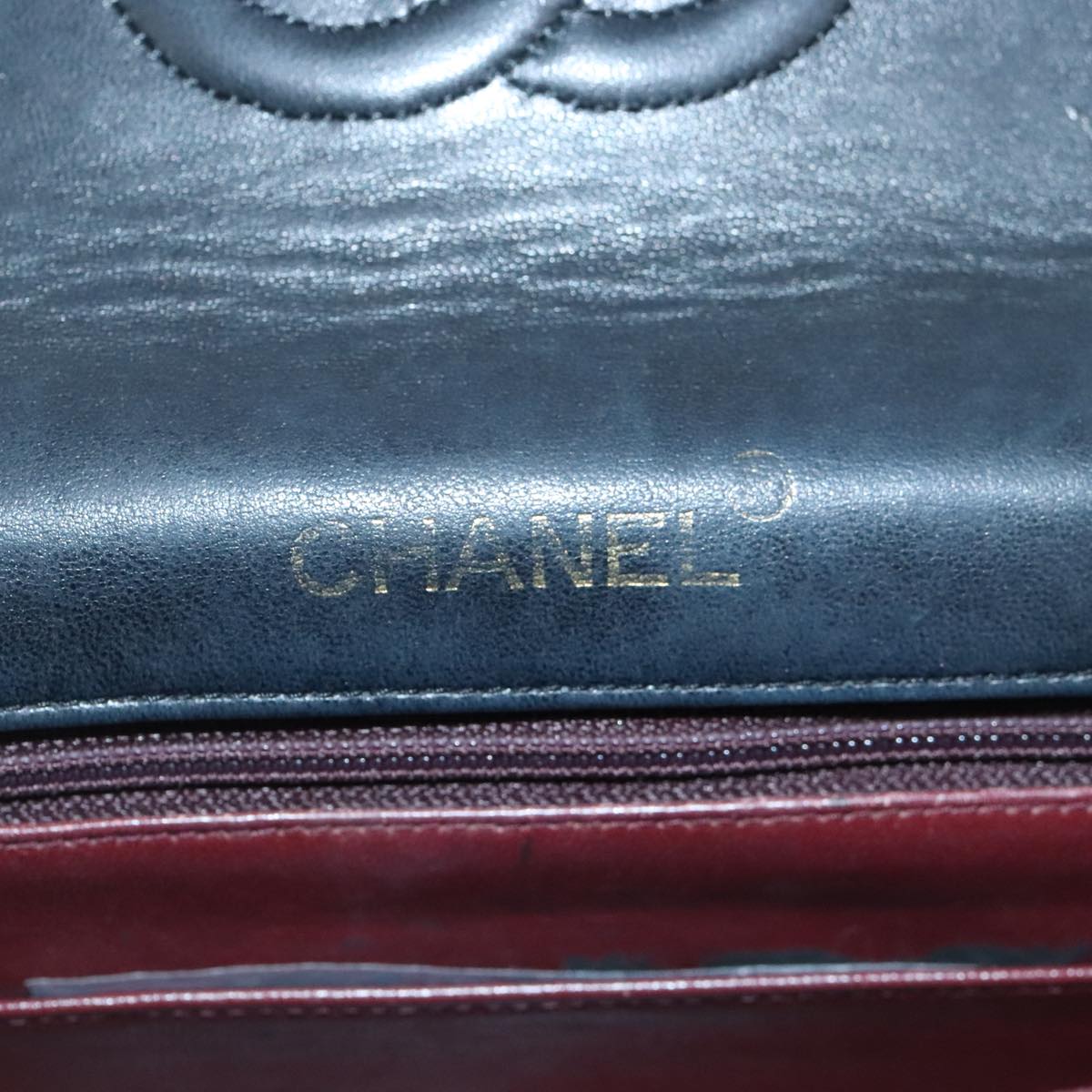 CHANEL Mini Materasse 17 Chain Hand Bag Lamb Skin Black Gold CC PP027