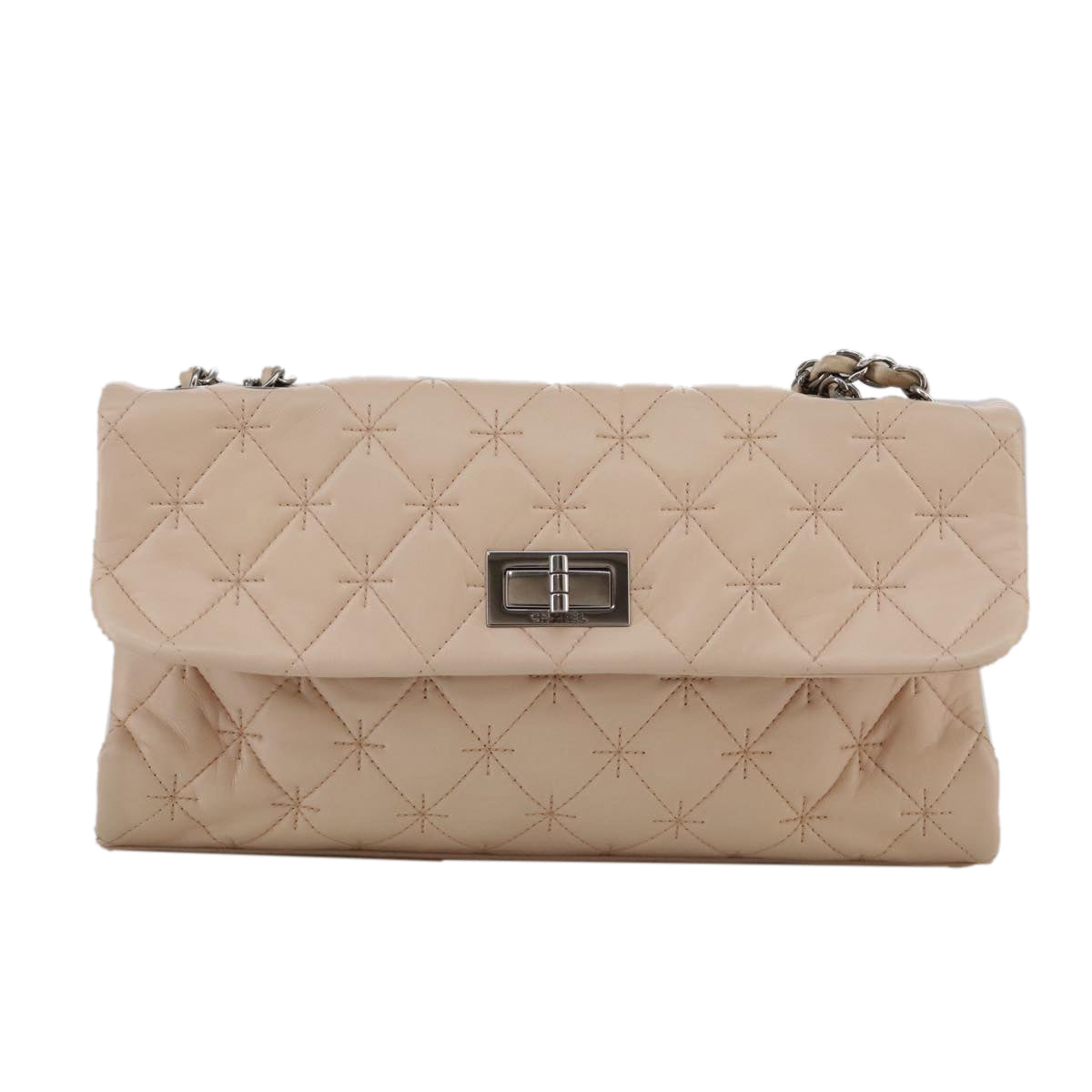 CHANEL Matelasse Chain Shoulder Bag Caviar Skin Pink CC PP047