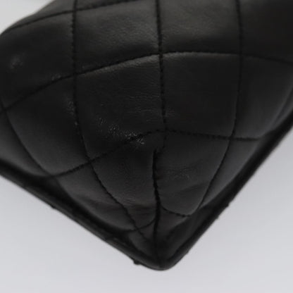 CHANEL Chain Pouch Lamb Skin Black CC PP059