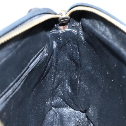 CHANEL Matelasse Chain Shoulder Bag Lamb Skin Black Gold CC PP082