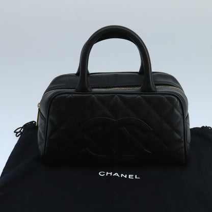 CHANEL Matelasse Hand Bag Caviar Skin Black CC PP100A