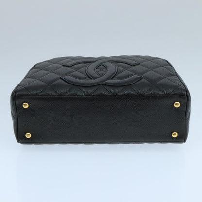 CHANEL Matelasse Hand Bag Caviar Skin Black CC PP100A