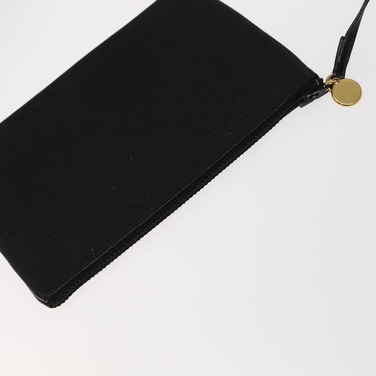 CHANEL Chain Shoulder Bag Caviar Skin Black Gold CC PP101