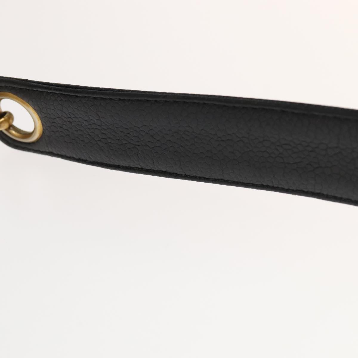 CHANEL Chain Shoulder Bag Caviar Skin Black Gold CC PP101