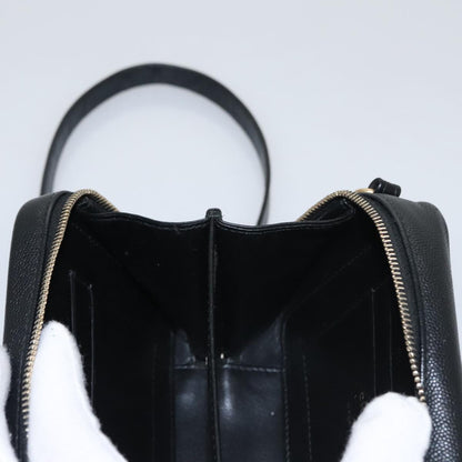CHANEL Matelasse Chain Shoulder Bag Caviar Skin Black Gold CC PP102