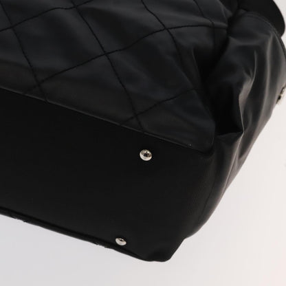 CHANEL Matelasse Tote Bag Leather PVC Black Gold CC PP103