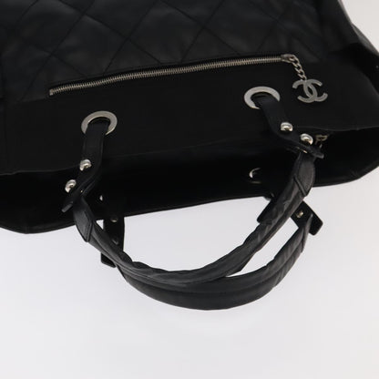 CHANEL Matelasse Tote Bag Leather PVC Black Gold CC PP103