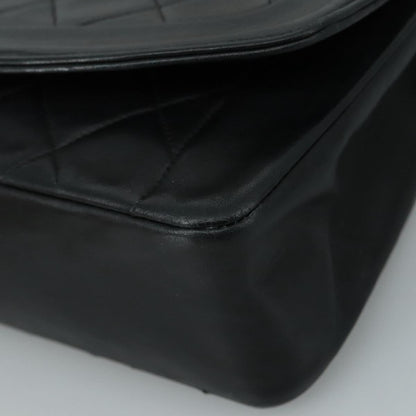 CHANEL Matelasse Chain Shoulder Bag Lamb Skin Black Gold CC PP104A